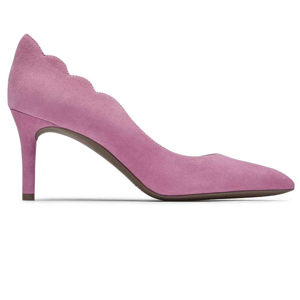 Rockport Heels For Womens Pink - Total Motion 75mm Scalloped DOrsay - EK4270916